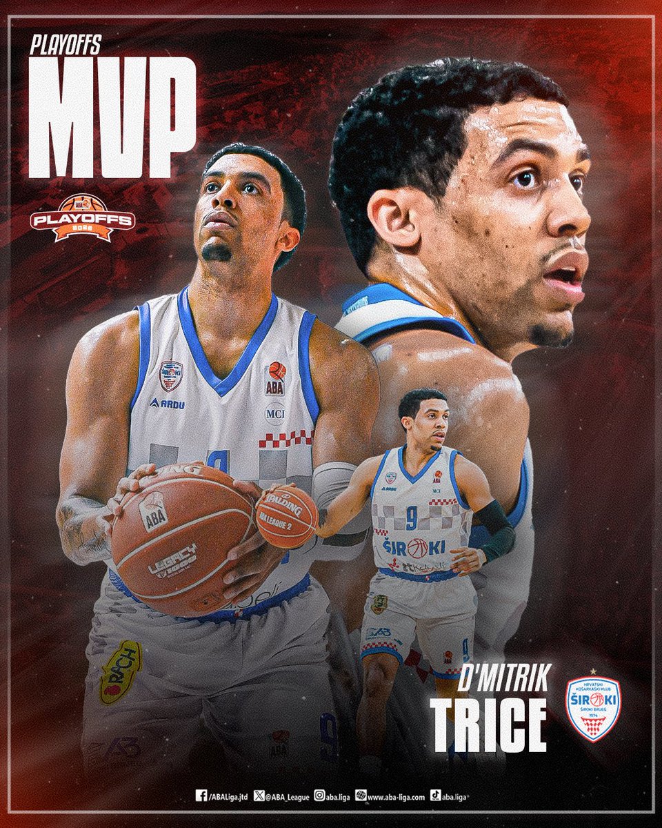ABA_League2's tweet photo. What a performance in the crucial game 2 and a deserved #ABALiga2 Playoffs MVP award for D'Mitrik Alexander Trice!
His stats tonight!
✅ 32 points
✅ 6/10 for 3 points
✅ 4 rebounds
✅ 4 assists
✅ 1 steal
✅ valuation 34
✅ .... and a crucial game-winning bucket! https://t.co/YcHPUiPhei