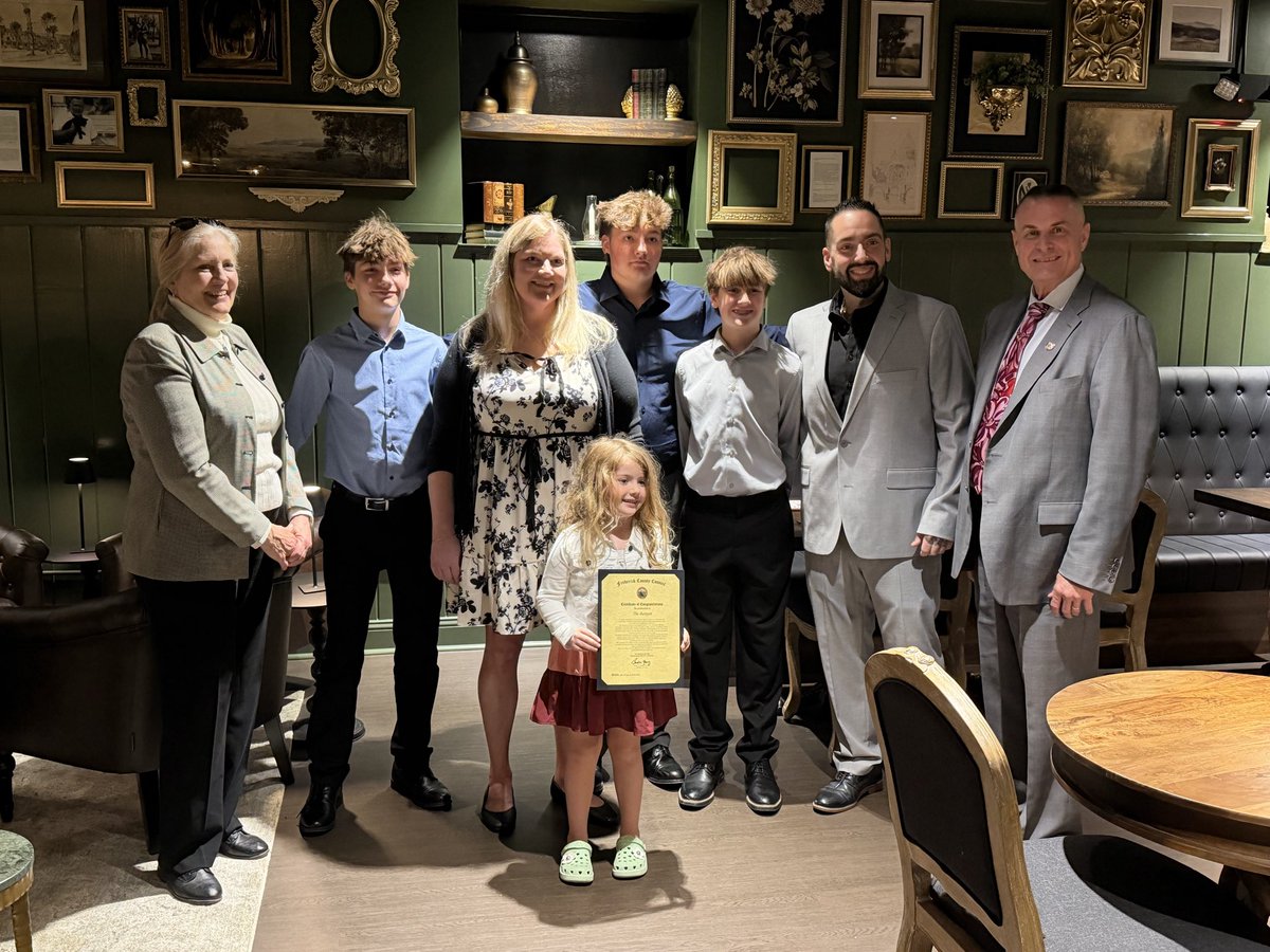 MFPYoung's tweet photo. At the official ribbon cutting for the new Banyon Restaurant Patrick Street in downtown Frederick. Great new addition to Frederick city! ￼￼￼ https://t.co/NlLJsP7XVn