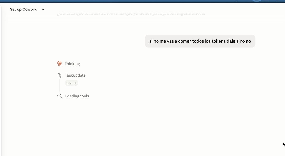 dotpablo's tweet photo. Hay confianza con Claude Co-Work https://t.co/qBnxymagnp