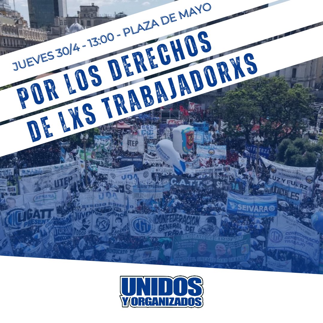 👷🏻 Marchamos por los derechos de lxs trabajadorxs

🗓️ Jueves 30/4
🕐 13:00
📍 Plaza de Mayo

Donde hay un trabajador, hay un derecho que defender.
¡Ni ajuste ni precarización: trabajo digno y salario justo!