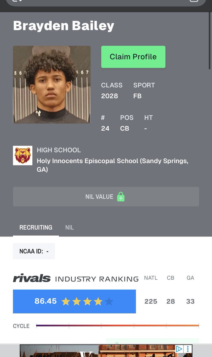 Brayden Bailey 4⭐️ tweet media