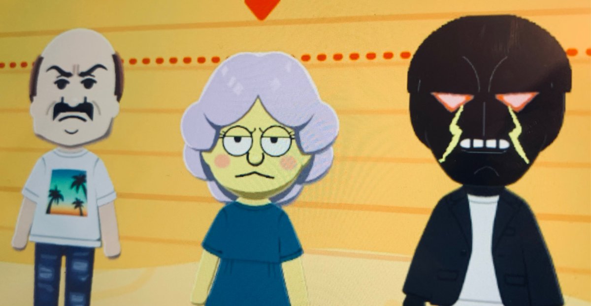 Didn’t want poor ol’ Carl to be lonely so I made someone just as resentful and grumpy as he is, an accidental moè Selma.

And there’s Hakaider too. In a bomber jacket.