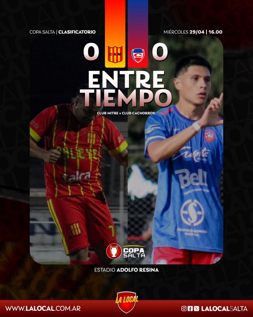 lalocalok's tweet image. 🏆 #CopaSalta | Clasificatorio
⌚️Final del primer tiempo
📌 #Mitre 0-0 #Cachorros