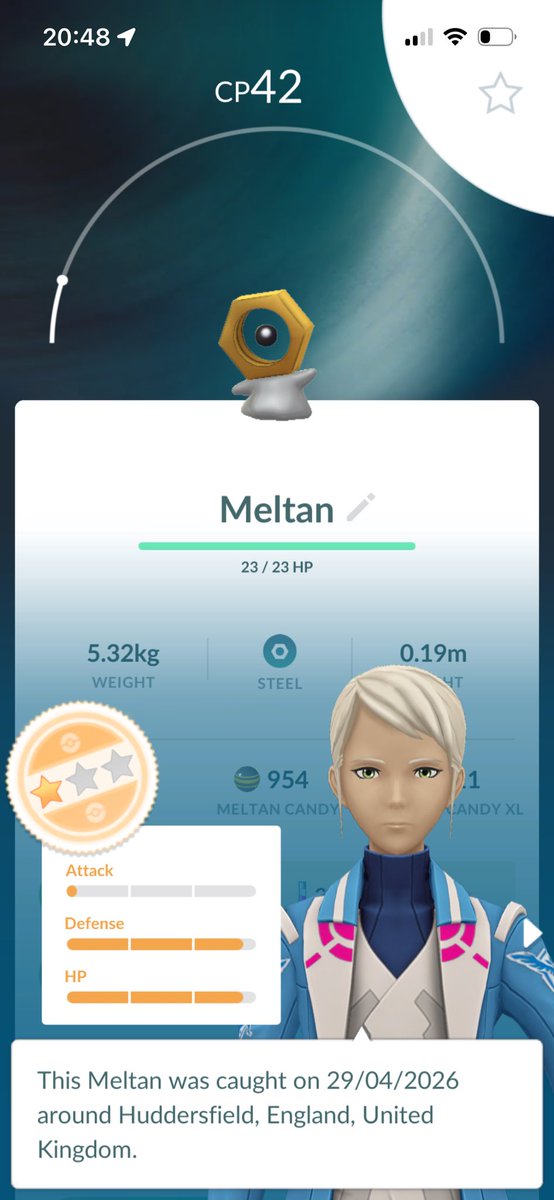 Craig8396's tweet photo. Got blessed with a rank 6 Melmetal 😎 #PokemonGO https://t.co/5ldvfDxZC7