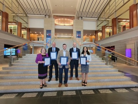 vbschools's tweet photo. Five VBCPS principals were recognized by the School Board as 2025–2026 Virginia Principals of Distinction. 👏
Micah DeLoatch (@TESSeagulls) 
Stephanie Haus (@RosemontForest) 
Dr. Mark Makovec (@Landstownms) 
Dr. Daniel Miani (@FirstColonialHS) 
Dr. Ryan Schubart (@PAHSCAVS)
#WeAreVBSchools #VBCPSProud @VDOE_News