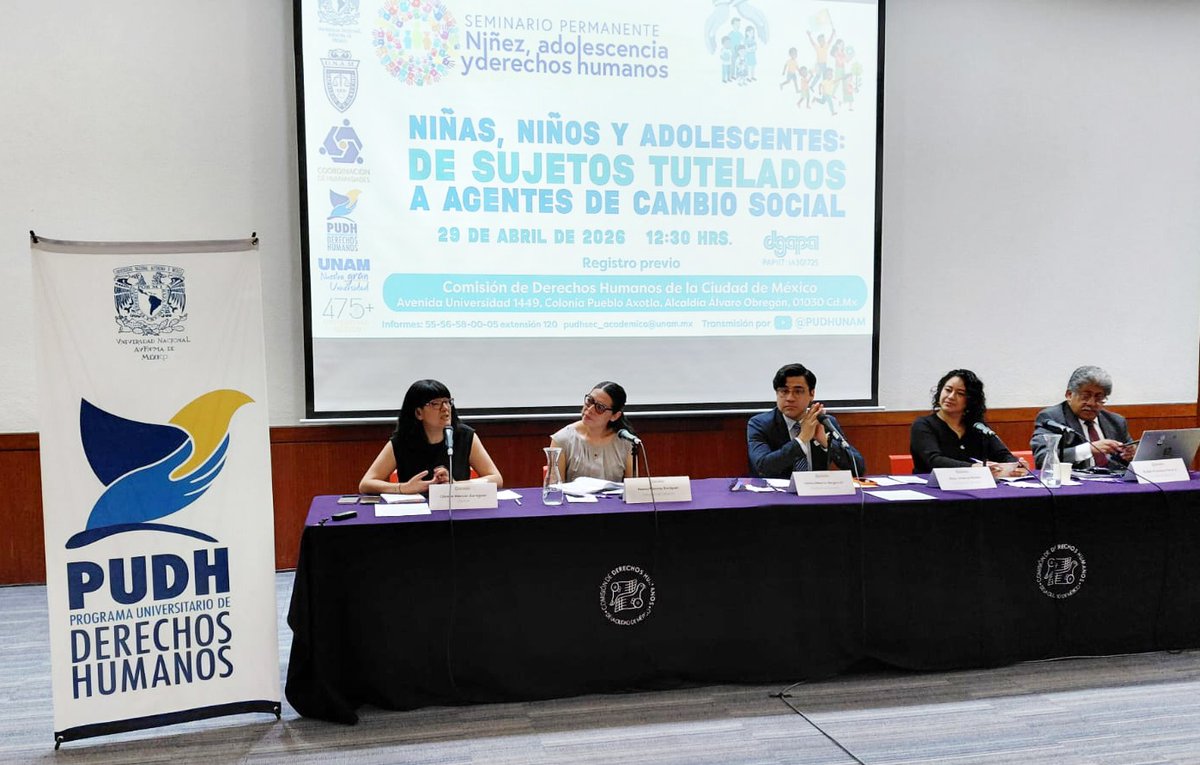 CDHCMX's tweet photo. En Seminario "Niñez, Adolescencia y #DDHH", Segunda Visitadora de #CDHCM, Claudia Alarcón, calificó como trascendental superar mirada proteccionista que prevalece sobre #NNyA, que impide reconocer que son sujetos de derechos y agentes de cambio social.
@PUDHUNAM @DerechoUNAMmx https://t.co/BEJtWqDV4C