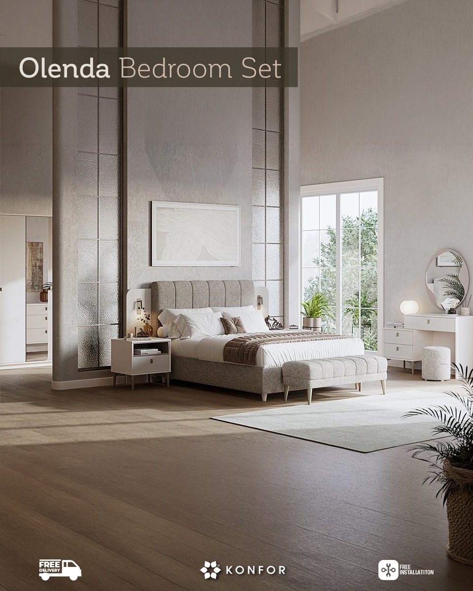 konforuk's tweet image. Redefine your sanctuary. 💤 The Olenda Bedroom Set features vertical tufted textures, integrated lighting, and a crisp white aesthetic for the ultimate modern retreat. 
#furniture #interiordesign #london#bedroomdecor #bedroomset #homedecor #homestyle