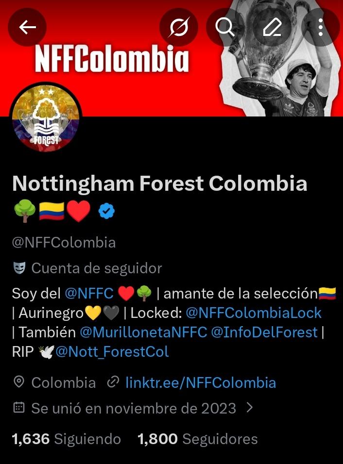 Nottingham Forest Colombia🌳🇨🇴♥️ tweet media