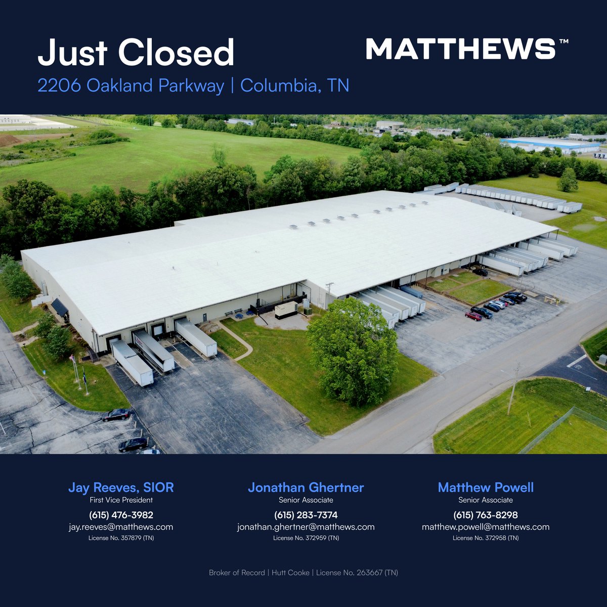 Matthews_CRE's tweet image. Industrial property in Columbia, TN sold for $15.7M 🚀

🔗 Learn more: matthews.com/press-release/…

Connect with Jay Reeves, SIOR, Jonathan Ghertner, and Matthew Powell for more information. 🤝

#Matthews #JustClosed #Industrial
