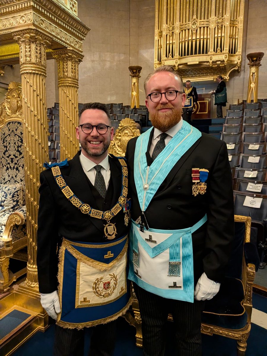 Shaun_UGLE's tweet photo. Couldn’t be prouder of @TomKGolds on his special day at @UGLE_GrandLodge Annual Investiture - with HRH The Duke of Kent presiding ⭐️

#Freemasons https://t.co/SnyunCw71W
