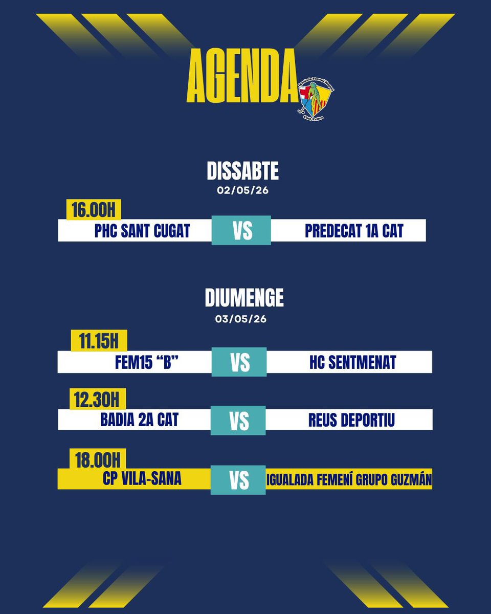 IgualadaFHCP's tweet image. 🔵🟡 IFHCP | Agenda del 2 i 3 de Maig
 🔵🟡

#Igualada #NCAT #IFHCP #IFHCPower #baseifhcp