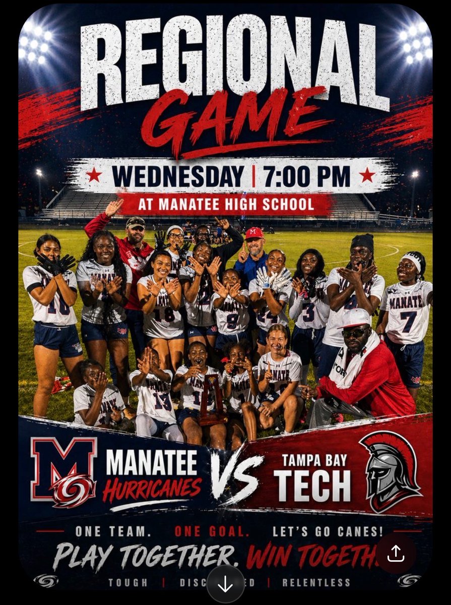 ManateeFlag2526's tweet photo. ๐ฅ๐IT'$ GAME DAY๐๐ฅ
1st Round Regional playoffs!!
๐: JOE KINNAN FIELD
โฑ๏ธ: 7 p.m.
๐: Tampa Bay Tech
๐ดโช๐ต๐๐ #ITSPERSONAL #CATEGORY5 #MANATEEVSEVERYBODY GO CANES GO!!! ๐ซข๐ซณ๐พ https://t.co/NQZ7k7E8oo