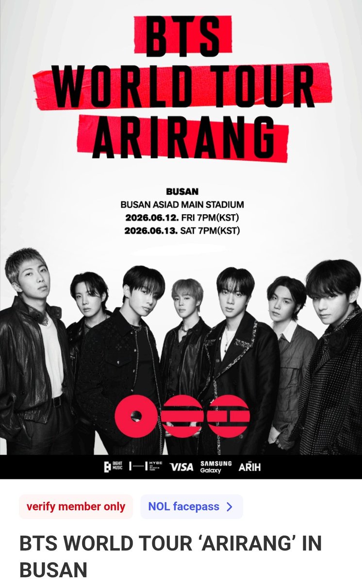 Jen 🙏 barricade seats for BTS 2026 world tour tweet media