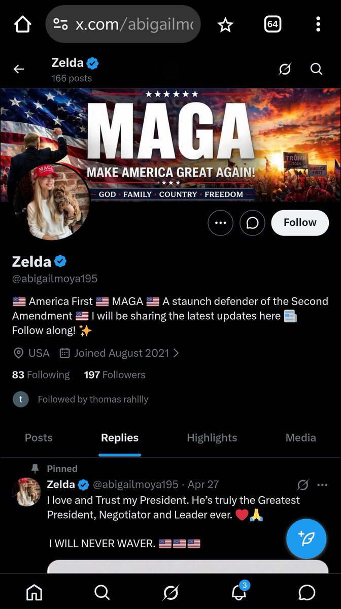 Scammer_Joker's tweet image. Please Privacy/Spam Rpt/Block/Repost this Fake MAGA Account. The Profile picture has been edited to change the Cap to a Maga one. From IG account alenafilinkova3
Acct @abigailmoya195 
x.com/i/user/1421930…
#scammer