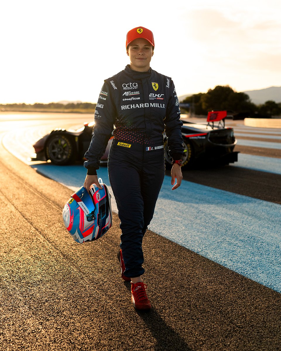 EuropeanLMS's tweet photo. Home race. Big ambitions. Welcome back @LWadouxD44. 🇫🇷

Lilou Wadoux is back on the #ELMS grid in the No.50 Richard Mille @AFCorse Ferrari 296 LMGT3 Evo. After last year’s win, the bar is higher than ever.

Can she fight for victory again alongside Custodio Toledo and @Rickyagostini? She’s waiting for your support this weekend at Circuit Paul Ricard 👊

#4HLeCastellet