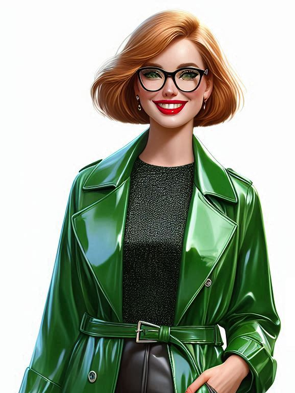 DickVasser's tweet image. #ginger lady in green #pvc mack