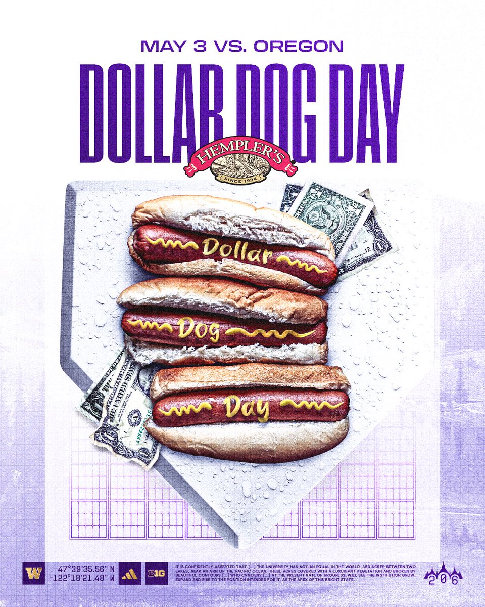 UW_Baseball's tweet photo. Lots of fun happening at the ballpark this weekend 👀

Saturday, May 2 - Backyard Baseball Night &amp; Have a Catch Saturday
Sunday, May 3 - Dollar Dog Day, Bark at the Park (featuring @DubsUW), &amp; Sunday Run Day https://t.co/F1sWZiP9Tq