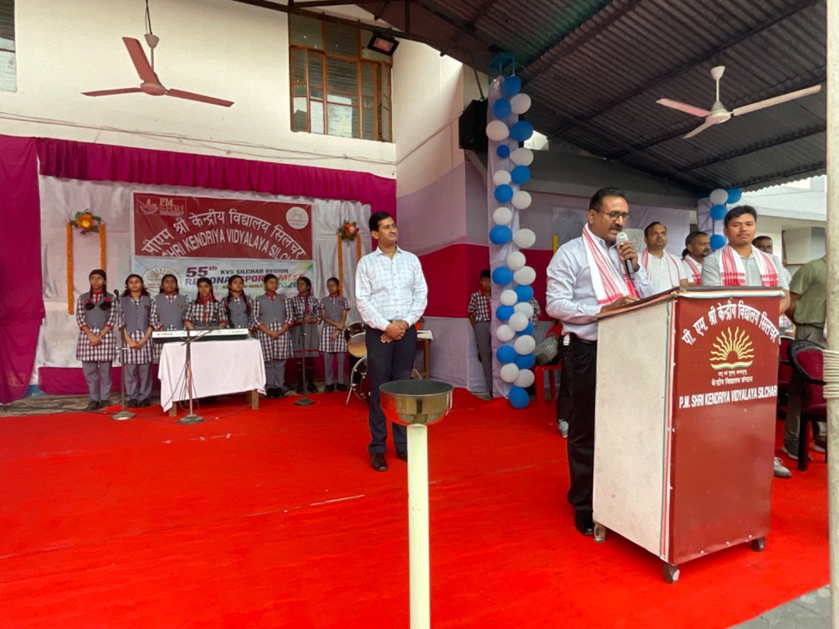 amodanand23's tweet photo. 🏅 Farewell to Hon’ble DC, KVS RO Silchar, Shri PIT Raja sir
With deep gratitude,all TGTs (P&amp;HE) bid a respectful farewell during the 55th KVS RSM 2026 at PM SHRI KV Silchar.Ur inspiring leadership &amp; dedication to sports led Silchar Region to great success at NSM &amp; SGFI. https://t.co/wJP4dJIvnY