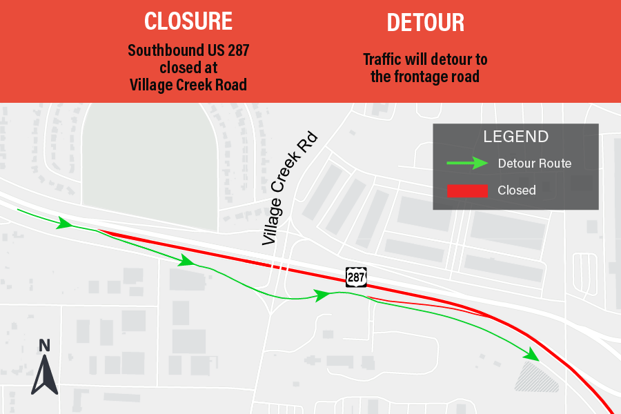 SE_Connector's tweet photo. Highway Closures Tonight, 4/29:

Southbound I-820 closed at the US 287 interchange.
Southbound US 287 closed at Village Creek Rd.
Eastbound I-20 close at Anglin Dr.

9 p.m. to 6 a.m.

Please visit https://t.co/3GvI6FNOjw for a full list of all upcoming closures. https://t.co/NwCsACT65z