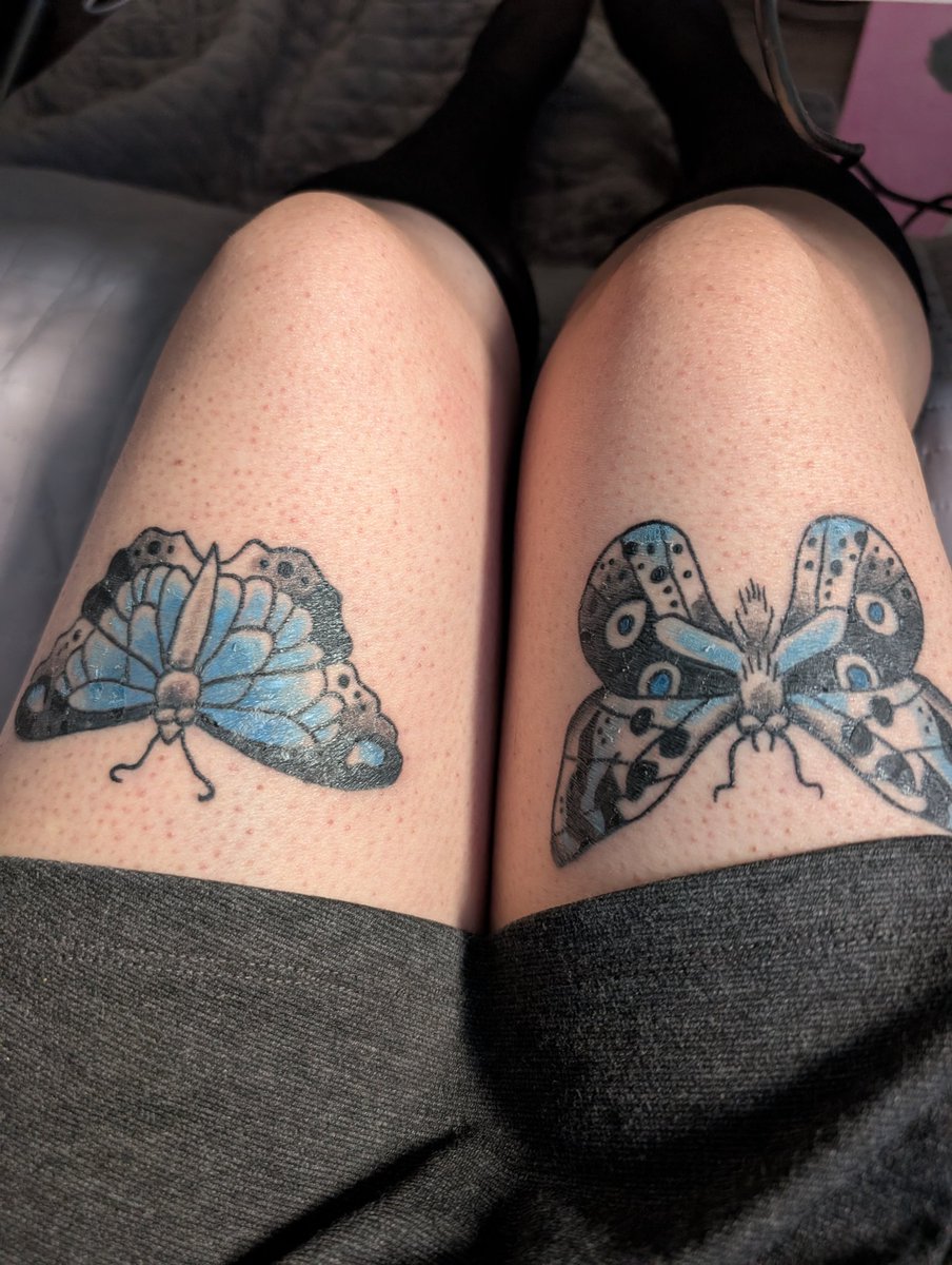 Healing progress of tattoos.