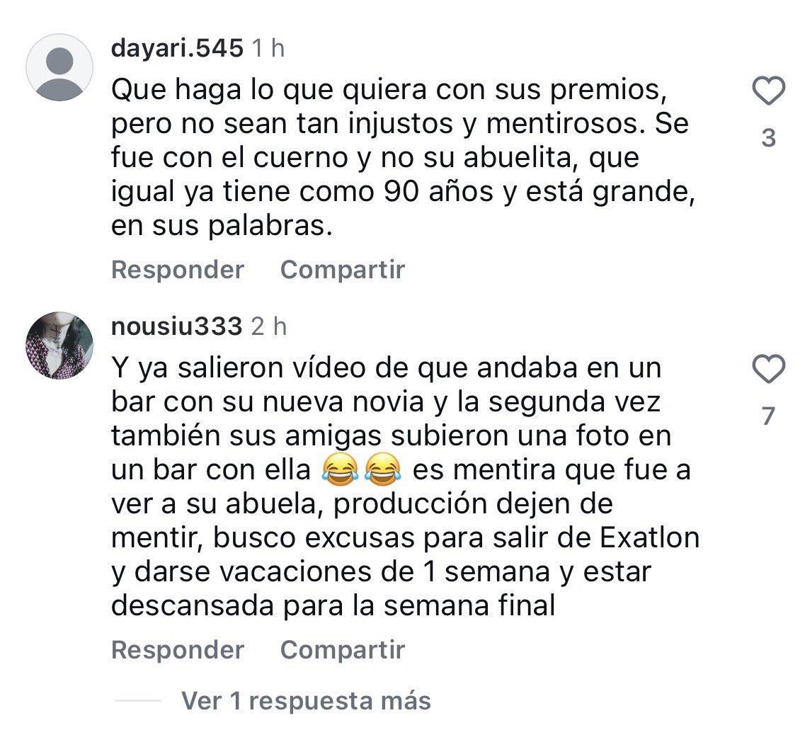 Se la están acabando en los comentarios a cierta participante 🤣🤭