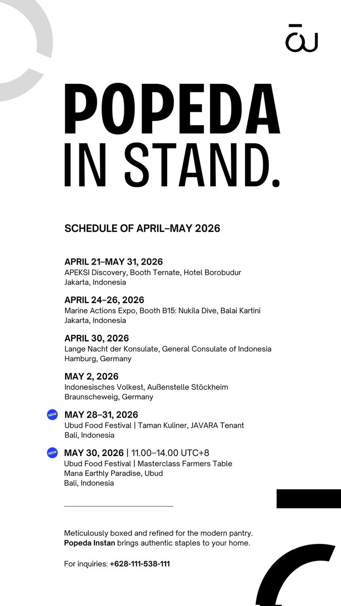 kagounga's tweet photo. Jadwal kami selama periode April–Mei 2026. Sampai jumpa di Ubud, bulan depan! #MoveMoreover https://t.co/xpfFXnRt2h