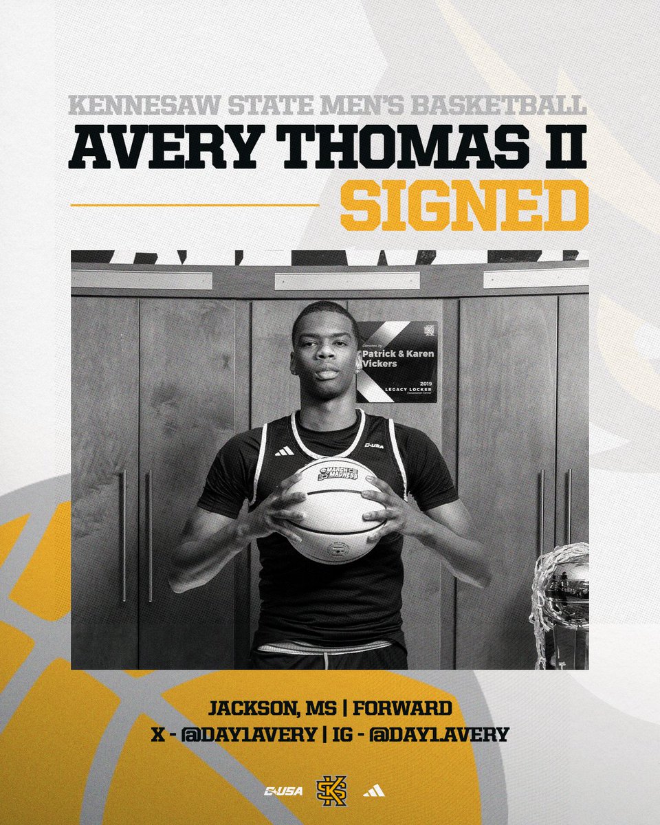 KSUOWLSMBB's tweet photo. Welcome to the Nest, Avery Thomas II. ✍️
Let’s get to work 🦉💪

✅ 2026 CUSA All-Tournament Team
✅ 6th leading rebounder in CUSA (7.5 rpg)

#SOLID | #HootyHoo 🦉🏀 https://t.co/jOFcGVys7T
