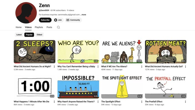 Youssef_Builds's tweet photo. 9 videos. 7.5M+ views.

No fancy production.
No complicated editing.
Just AI-generated visuals + curiosity-driven topics.
People click on simple content when the idea is powerful.
Clear concept > complex content. https://t.co/op5DrMSA53