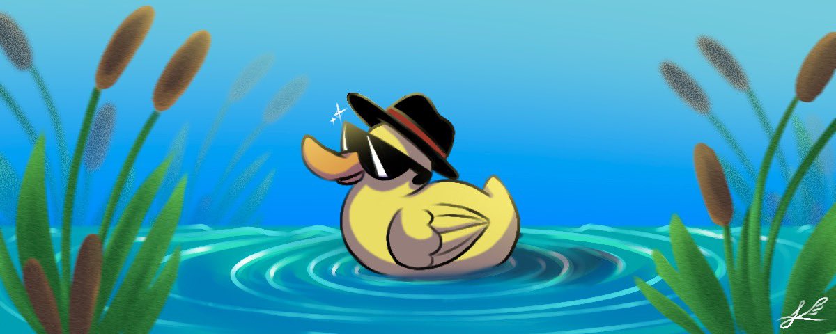 LDrawzL's tweet image. Made this banner for my lil bro 💕🙏 sorry for not posting I’ve been busy! 

#twitch #duck #bro #art #banner