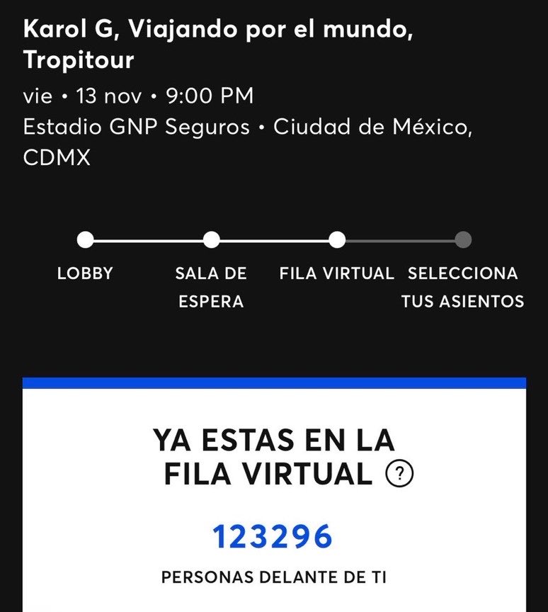 infokarolbr's tweet photo. In less than 5 minutes, more than 120,000 people are waiting in line for the "Tropicoqueta Tour" ticket sales in Mexico. 🇲🇽 https://t.co/T90aw0GLSk