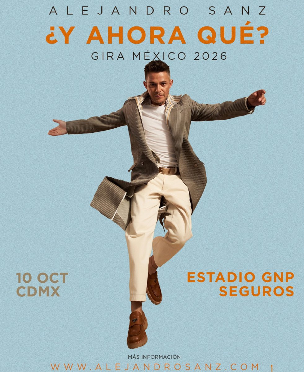 México se prepara para recibir a un grande desde España 🇪🇸

<a href="/AlejandroSanz/">Alejandro Sanz</a> regresa con su tour “¿Y Ahora Qué?” este 10 de octubre en el Estadio GNP Seguros 🎤✨

¡Corre ya a comprar tus boletos! 🎟️

#RadioDisneyMéxico <a href="/ocesa_total/">Ocesa Total</a>