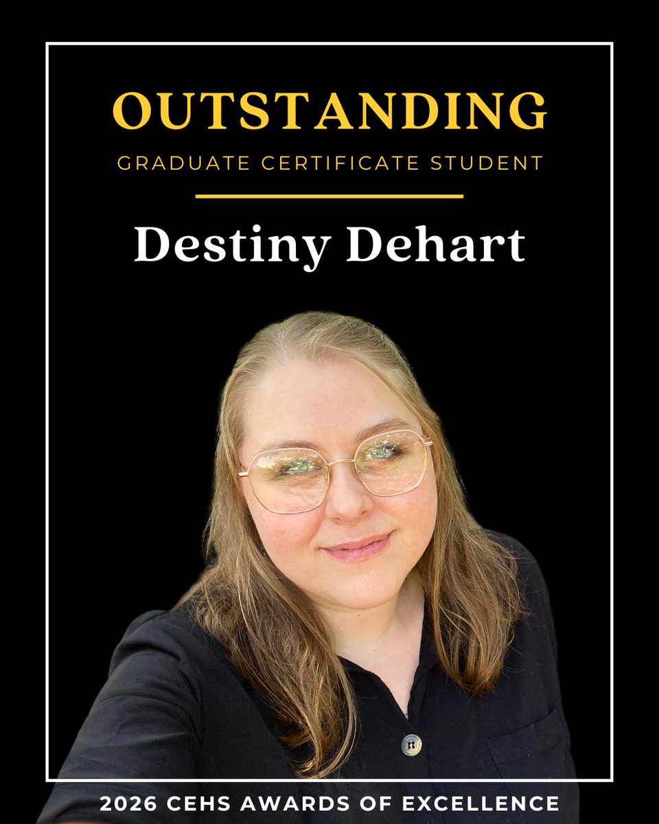 USM_CEHS's tweet photo. Congrats to Destiny Dehart, recipient of the Graduate Certificate Award for @USMSLIS! 🎉👏🦅 https://t.co/dPCw2dE6Tz