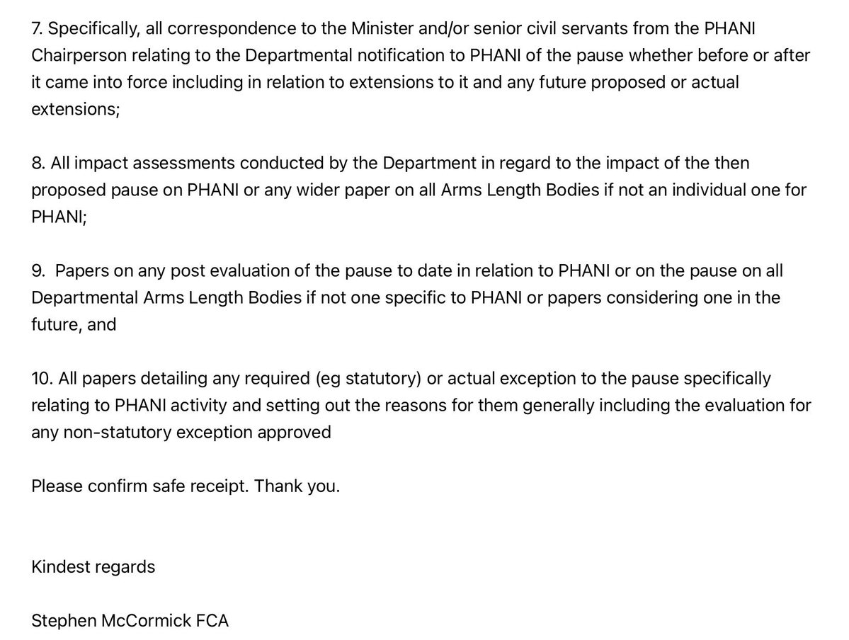 SJA_McC's tweet image. On 5/3, I issued a FOI request👇to @healthdpt seeking info on basis of harmful decision of Minister to ban @publichealthni spending funds on media awareness campaigns year after year against view of PYA experts &amp;amp; his CMO

Still waiting ⏰ 

Lots to hide?🤔
x.com/sja_mcc/status…