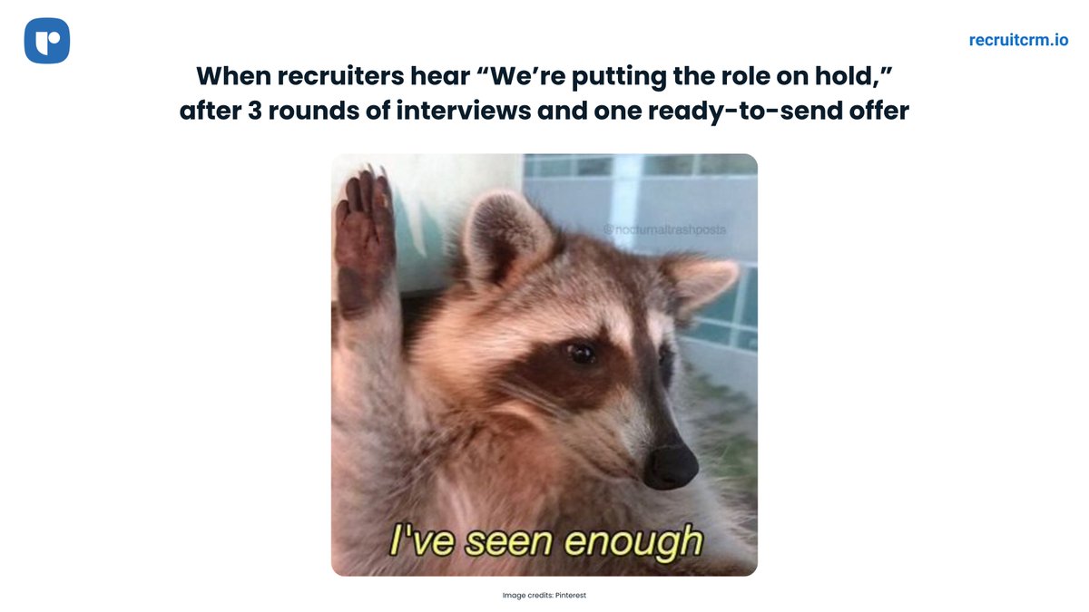CrmRecruit's tweet image. The only thing that moves fast in hiring is the decision to pause it. 👺

#recruitcrm #workmemes #officememes #trending #foryou #fyp