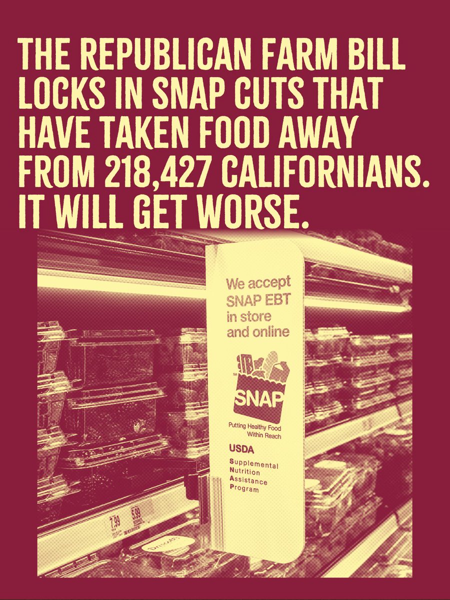RepZoeLofgren's tweet image. This Republican Farm Bill doesn’t do anything to help the hungry Americans who had their SNAP benefits cut by the Big Ugly Law. When the price of food is nearing all-time highs, Congress can’t ignore Americans’ hardship - we must reverse these cuts.