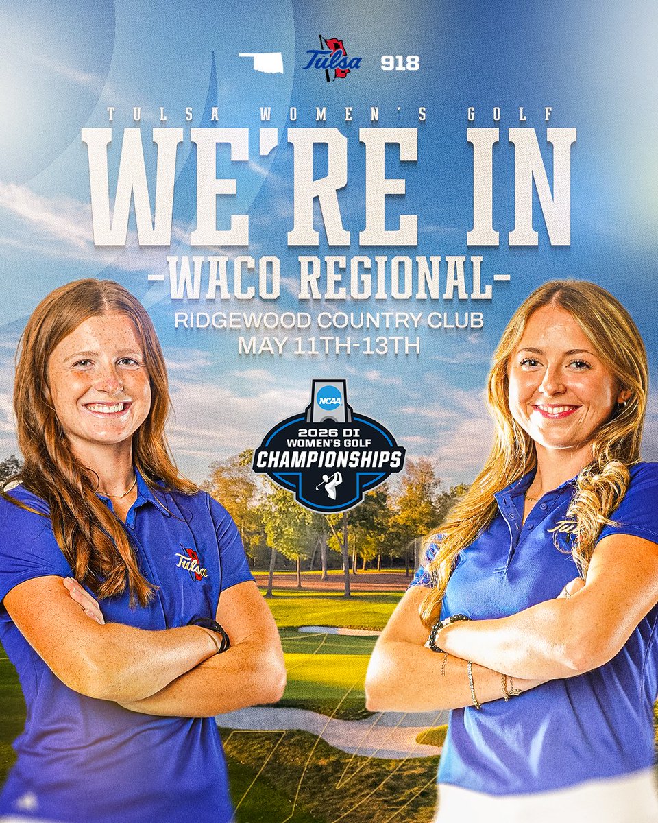 TulsaWGolf's tweet photo. Punching our ticket 🎟️

We are off to the @NCAA Waco Regional!

#ReignCane https://t.co/Zk3weD3REk