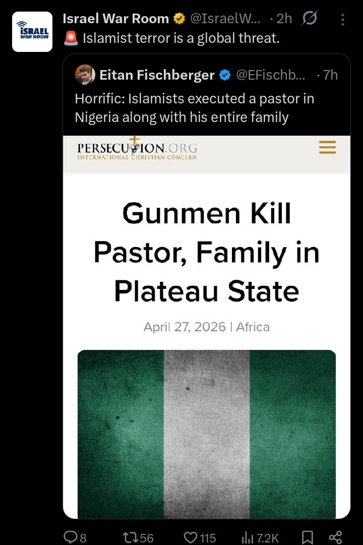 Israel war room reposted about the killing in Nigeria ke 🤐🤐🤐🤐 <a href="/netanyahu/">Benjamin Netanyahu - בנימין נתניהו</a>  ichobeghi ibata nuo ha doshima ?