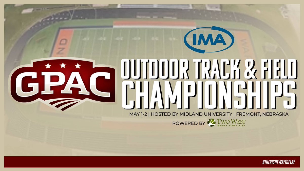 The meet program and heat sheets are now available for the 2026 GPAC Outdoor Track and Field Championships this weekend!

<a href="/Midland_Sports/">Midland Warriors</a> will host the two-day meet on May 1&amp;2. 

Read More -> tinyurl.com/mvdb4e8r