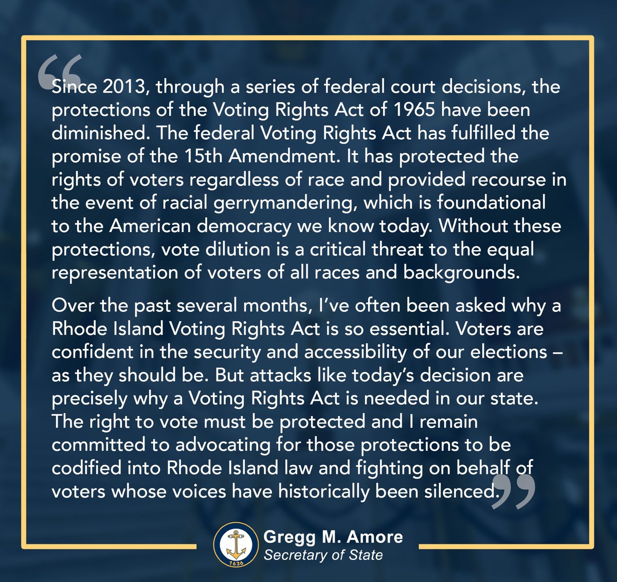 RI Department of State | Secretary Gregg M. Amore tweet media