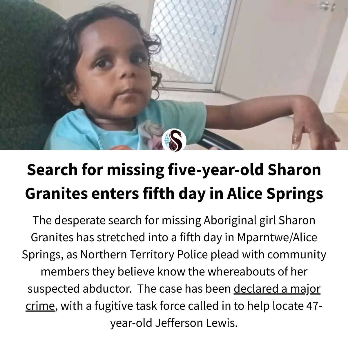 INews33's tweet image. The five-year-old was last seen at her Old Timers town camp home on the night of Saturday, 25 April 2026. Her mother reported her missing about 1.30am on Sunday after discovering she was no longer in her bed.

indigenousnewsaustralia.com/2026/04/30/sea… 

#Aboriginal #Indigenous #news #policy