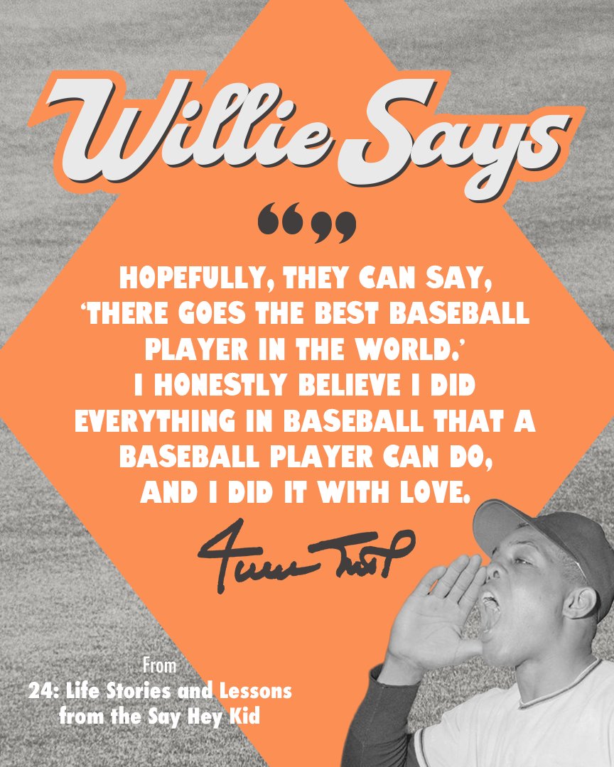 SayHeyFdn's tweet image. Willie reminds us to ‘leave it all out there’ in life, and to carry love with us everywhere we go and infuse it in everything we do.

Because when it’s done with love, effort isn’t a burden— it’s a legacy.

#SayHeyFoundation #WillieMays #WillieSays #EmptyTheTank #BeYourBest