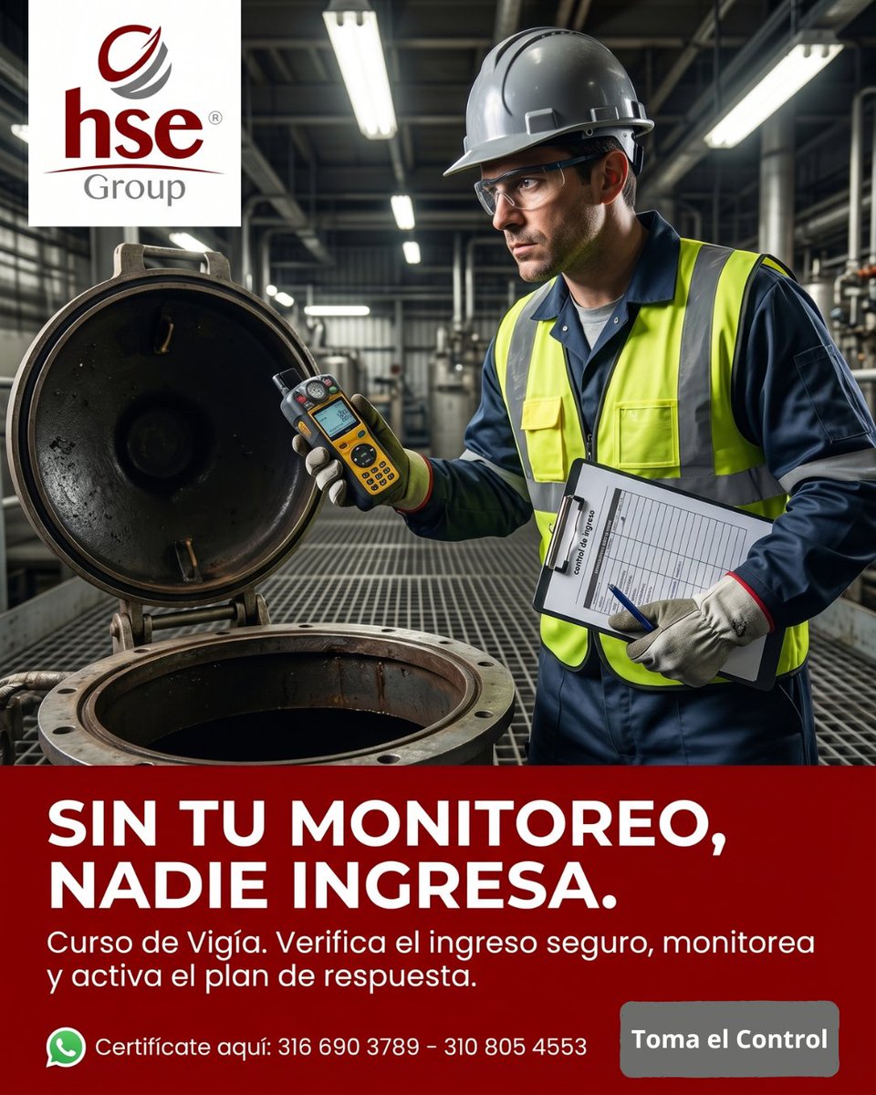 hsegroupsas's tweet photo. El vigía es la línea de vida del equipo. 🛑

SIN TU MONITOREO, NADIE INGRESA.

Certifícate en CACE School: verifica ingresos seguros y activa el plan de respuesta. 

📲 Info: 316 690 3789 
#HSEGroup #SeguridadIndustrial https://t.co/zFNc5vG0ui
