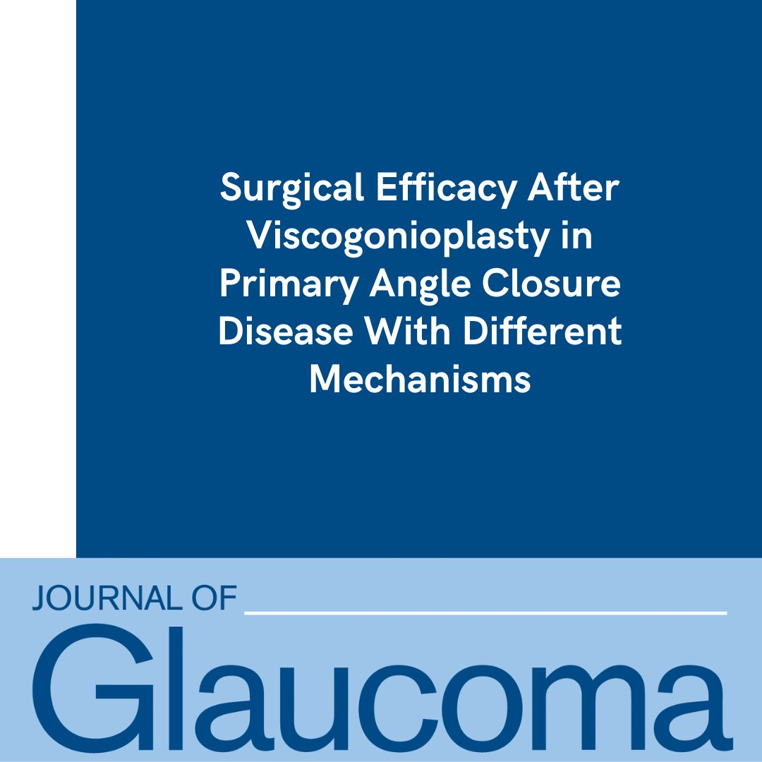 JOGJournal's tweet photo. NEW ARTICLE: “Surgical Efficacy After Viscogonioplasty in Primary Angle Closure Disease With Different Mechanisms” by Wang, Wang, Zhang et al.

Read more: https://t.co/z8zVtfBhhW

@WorldGlaucoma
#JoG #JournalOfGlaucoma https://t.co/G89w0QYxmk