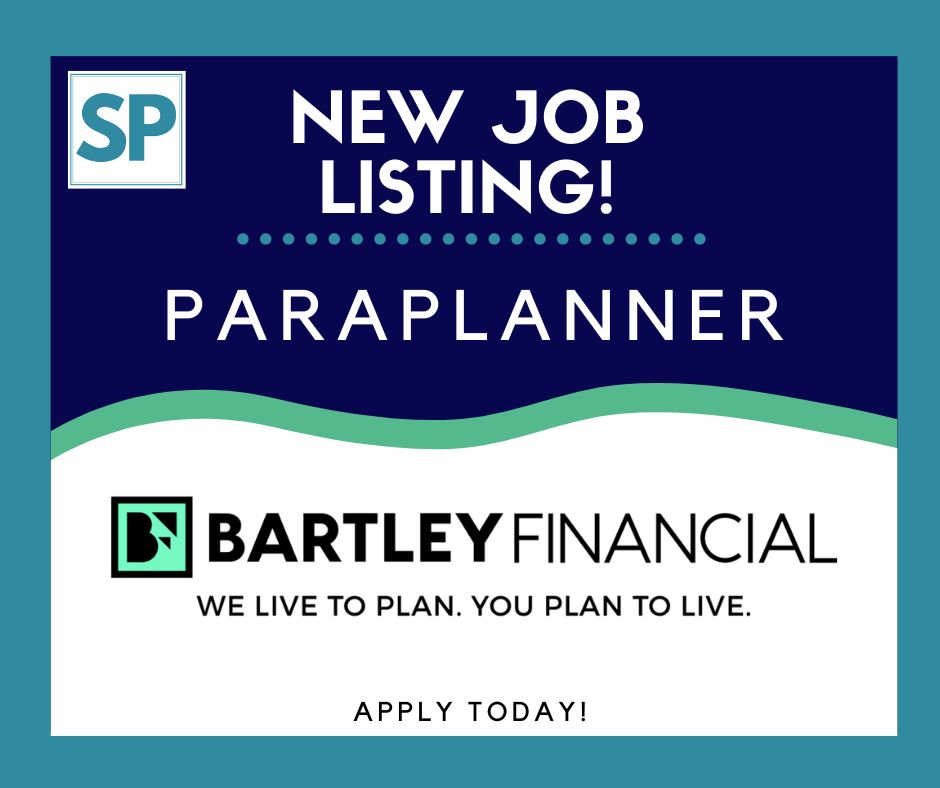 SParaplanner's tweet photo. 🎉 Check out our latest opportunity! Bartley Financial is seeking a Full-Time Paraplanner to join their team. Click the link and apply today! https://t.co/q7fejblyBn https://t.co/Exoq9NncQ2