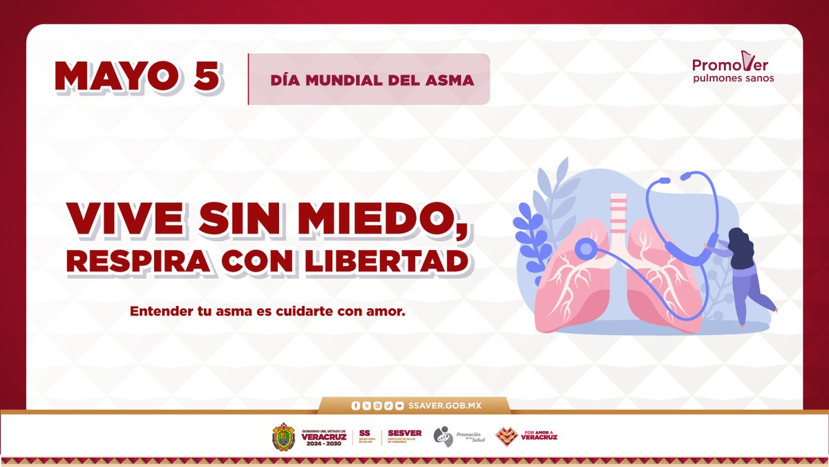 PromoSaludVer's tweet image. 🫁 Acude a tu unidad de salud si presentas síntomas de alarma como tos, dificultad para respirar y sibilancias.

📣“PromoVer tu salud respiratoria”

#Asma #PorAmorAVeracruz #PromoVer