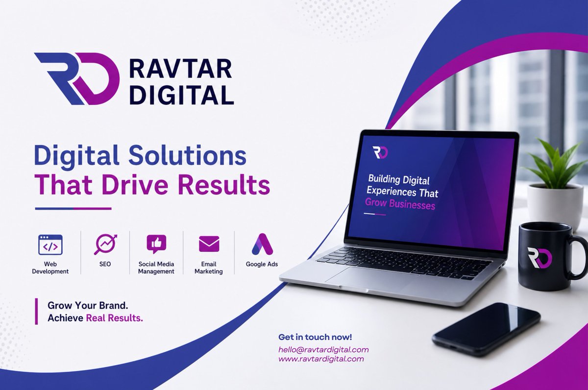 RavtarDigital's tweet image. Digital solutions that drive real results 🚀

Web Dev | SEO | Social Media | Email Marketing | Google Ads

Let’s grow your business 👉 ravtardigital.com

#DigitalMarketing #SEO #WebDevelopment #Growth