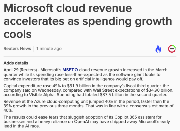 ArendJanKamp's tweet image. #Microsoft levert, maar koers hapert -0,6%
Cijfers vallen niet al te best, de koersen nu die echt met hele procenten alle kanten  op vliegen:
#Alphabet +2,2% 
#Amazon -3,6% 
#Meta -5,6% 
#Qualcomm -1,5%