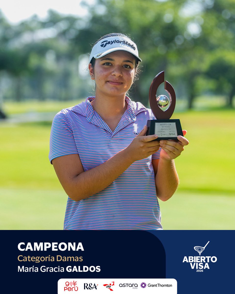 golfperu's tweet photo. ¡𝗧𝗲𝗻𝗲𝗺𝗼𝘀 𝗰𝗮𝗺𝗽𝗲𝗼𝗻𝗲𝘀 𝗲𝗻 𝗲𝗹 𝗔𝗯𝗶𝗲𝗿��𝗼 𝗩𝗜𝗦𝗔!

Tras una semana de competencia en el ⛳ Lima Golf Club, Alberto Menacho y María Gracia Galdos se consagraron campeones en las categorías Scratch de Caballeros y Damas, respectivamente. https://t.co/fwAeNf1QOy