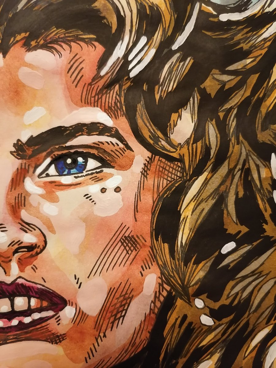 docwestlake1984's tweet image. Here is a WIP close up of a mixed media illustration I've made of Nancy Thompson, who appears in the 1987 film A Nightmare on Elm Street 3: Dream Warriors. #anightmareonelmstreet #nightmareonelmstreet #elmstreet #freddykrueger #freddykruegeredit #krueger #movie #movies #comicbook