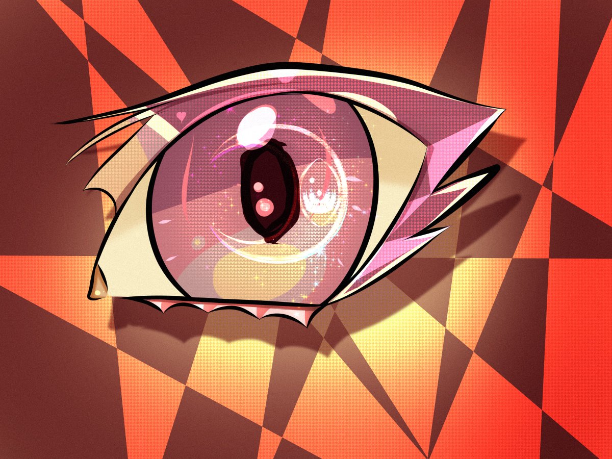 MissEdenNoir's tweet image. I am over half way done with the redesign of these eyes, yay! Here’s Honour. I spent my entire afternoon after breakfast drawing these. 
#palettechallenge #eyes #pink #orange #cspaint #cute